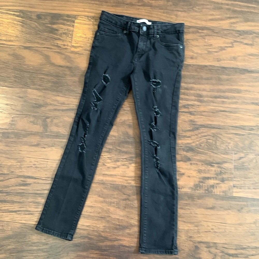Levi’s Girls Black Distressed Skinny Jeans